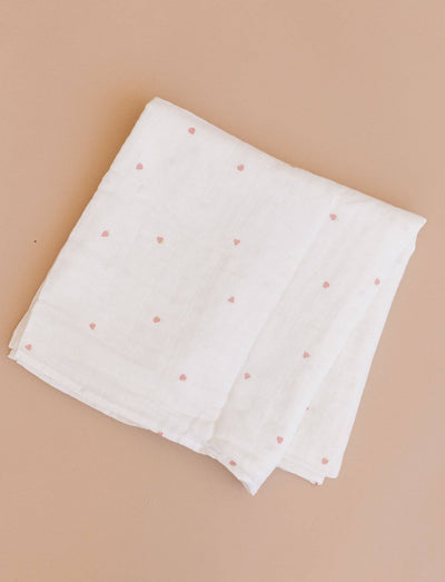 Pink Strawberry Organic Muslin Baby Swaddle Blanket
