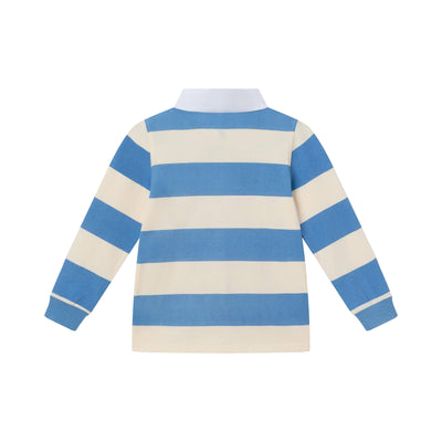 Striped Rugby Shirt | Blue Cream