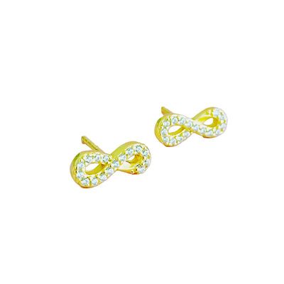 Mini Sparkle Stud Sterling Silver Earrings | Infinity