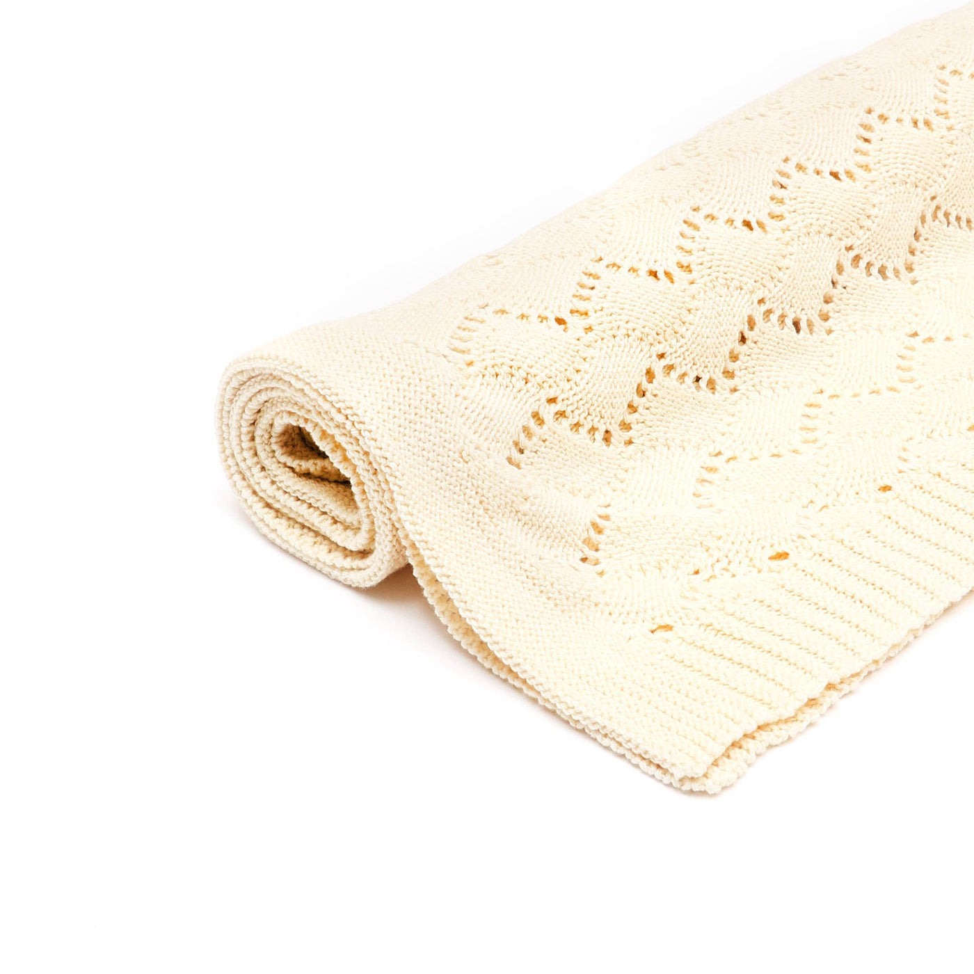 Cotton Pointal Chevron Baby Soft Blanket | Cream