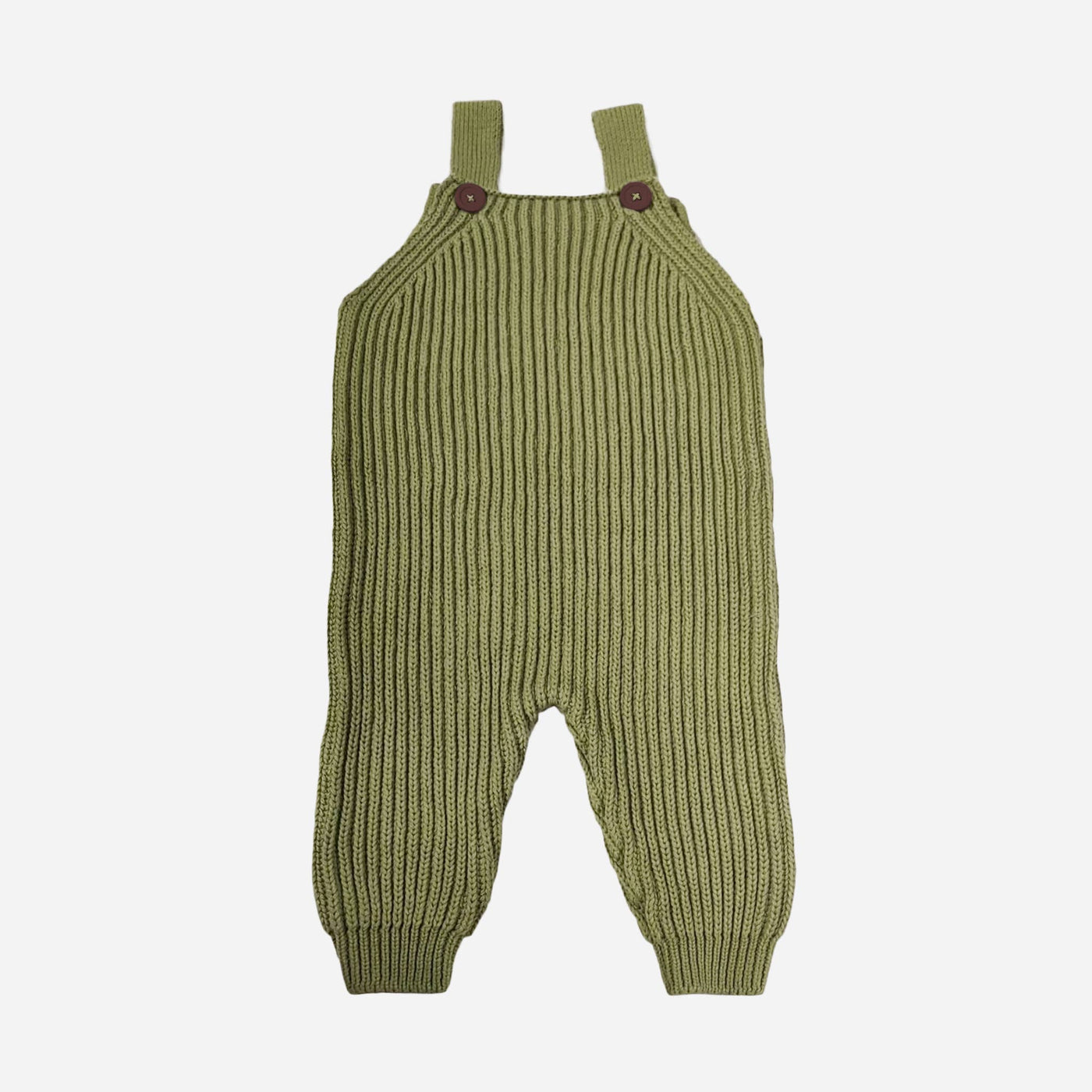 Cotton Brioche Moss Baby Overalls