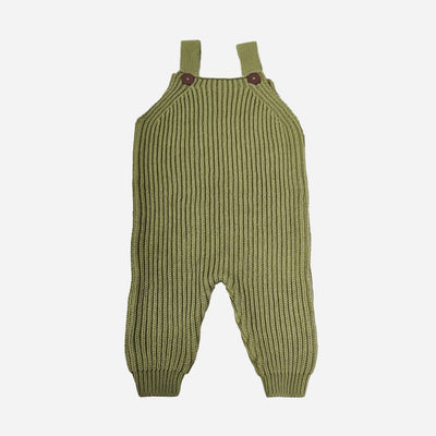 Cotton Brioche Moss Baby Overalls