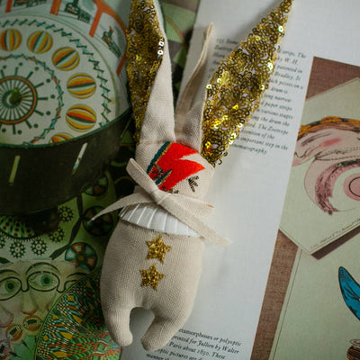 Mini Bowie Bunny Ornament