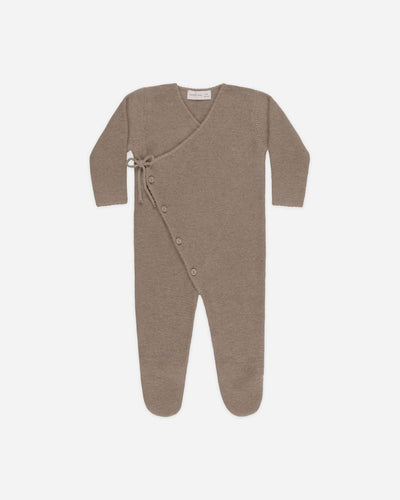 Wrap Knit Footie || Heathered Mocha