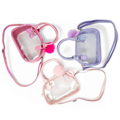 Girl's Game Day Glam Clear Crossbody Bag | Purple or Hot Pink
