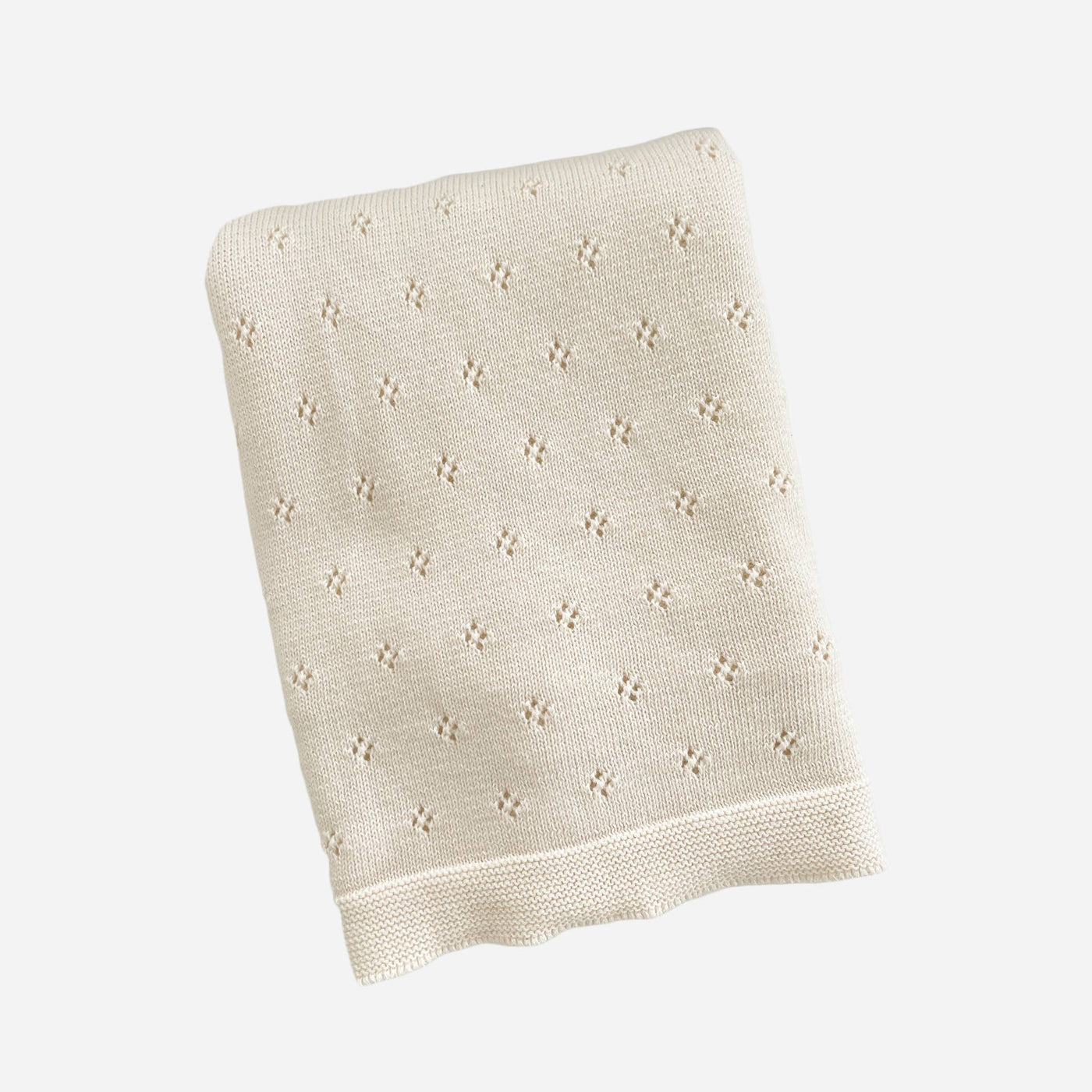 Heirloom Pique Cream Organic Cotton Baby Blanket