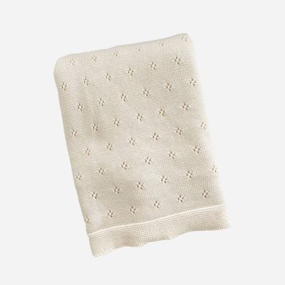 Heirloom Pique Cream Organic Cotton Baby Blanket