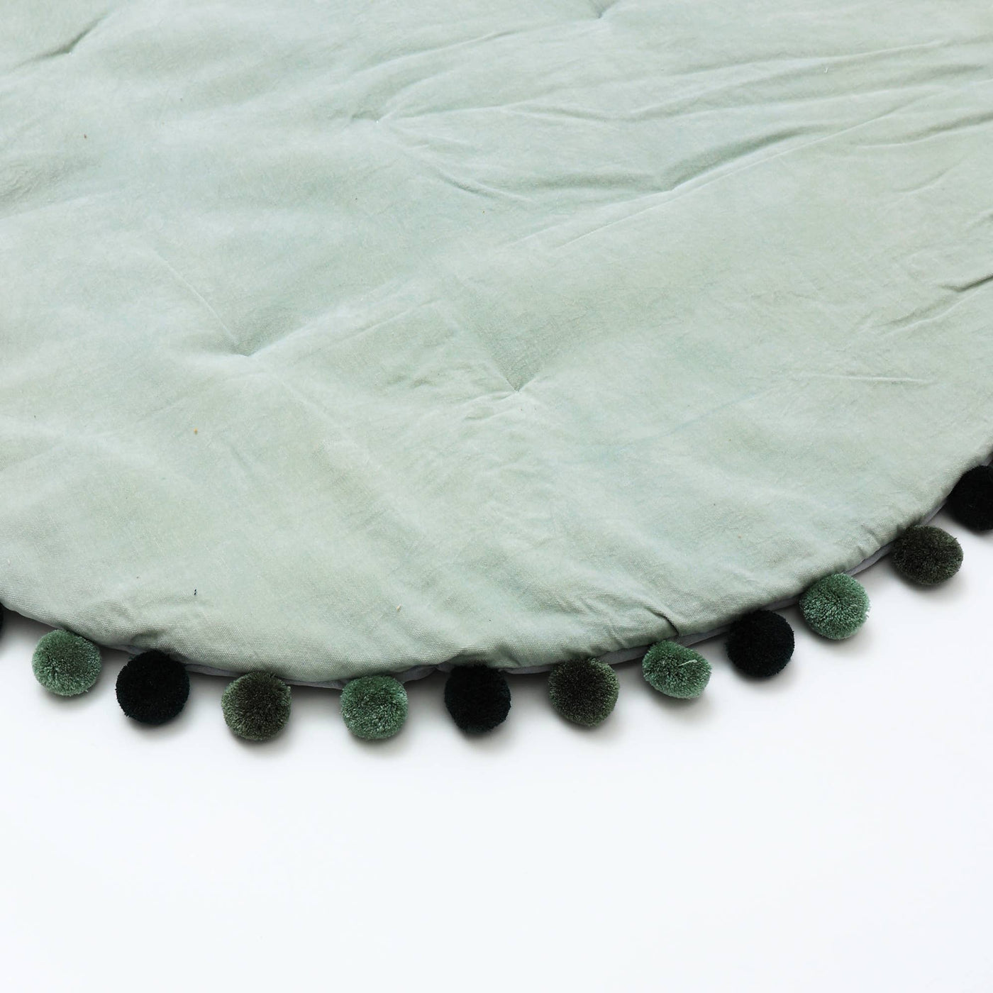 Cotton Soft & Fine Velvet Round Playmat with Pom Pom-48"