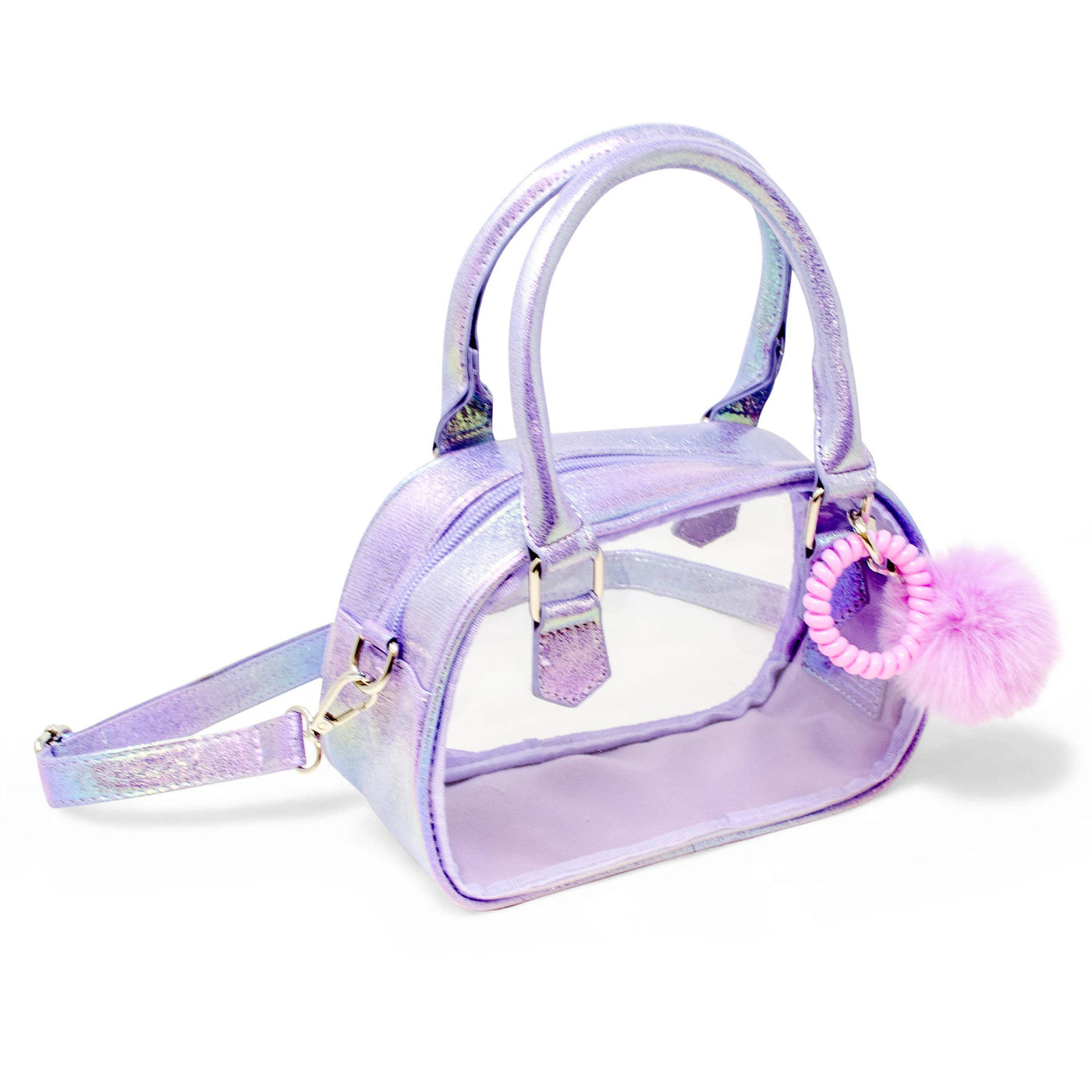 Girl's Game Day Glam Clear Crossbody Bag | Purple or Hot Pink