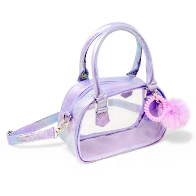 Girl's Game Day Glam Clear Crossbody Bag | Purple or Hot Pink