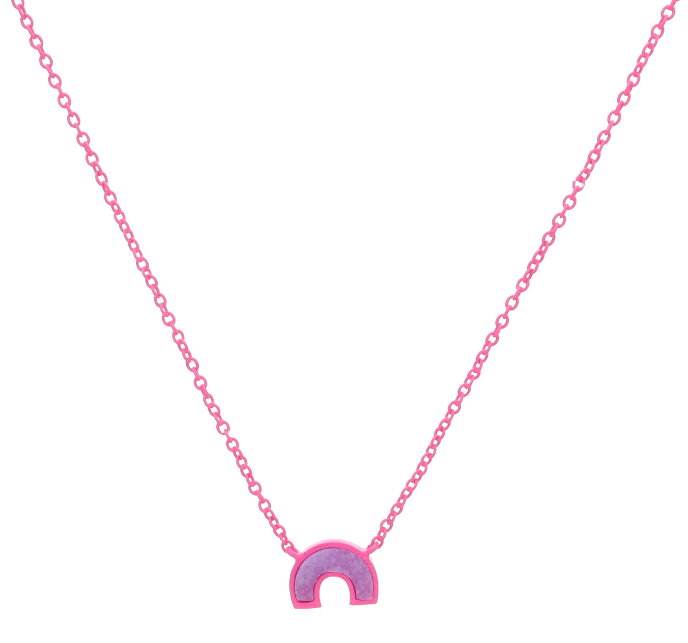 Hot Pink Chain with Lavender Druzy Rainbow