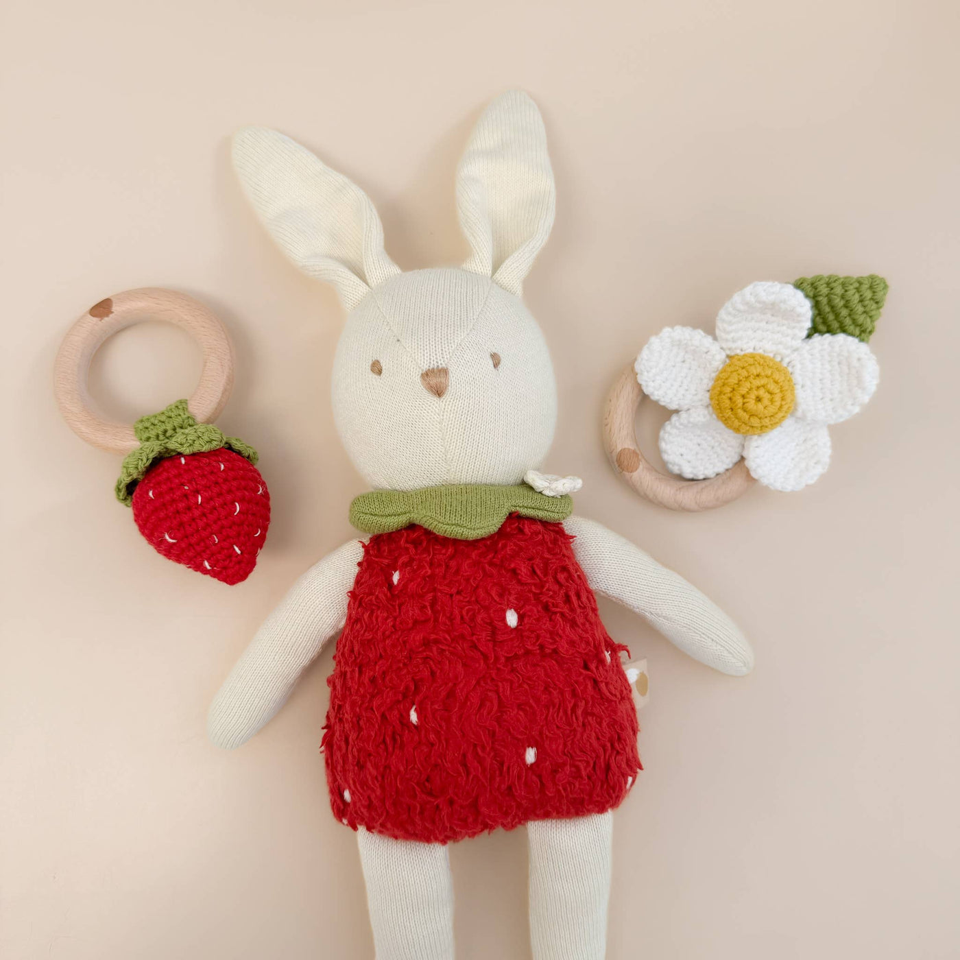 Plush Strawberry Bunny Doll