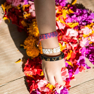 Kids' Seed Bead LOVE Bracelet | Pink