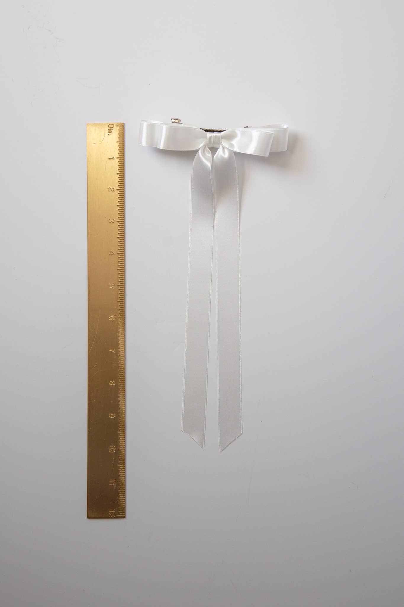 Long Satin Hair Barrette | Micro Alice Bow