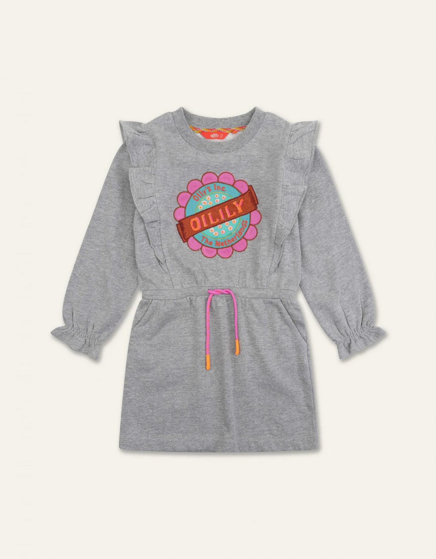 Flower Logo Grey Sweat Dress