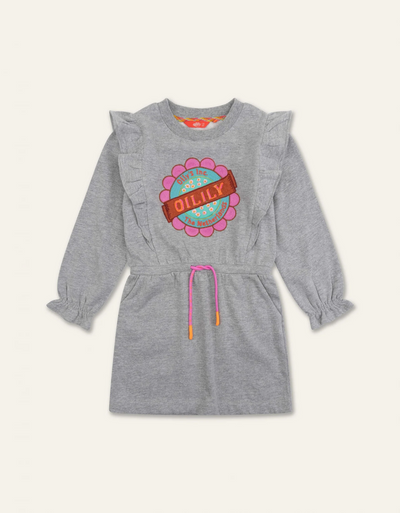 Flower Logo Grey Sweat Dress