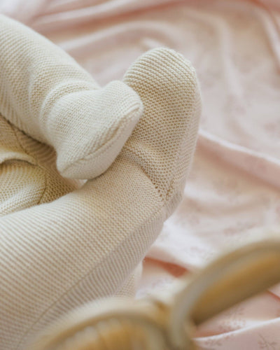 Wrap Knit Footie || Heathered Natural