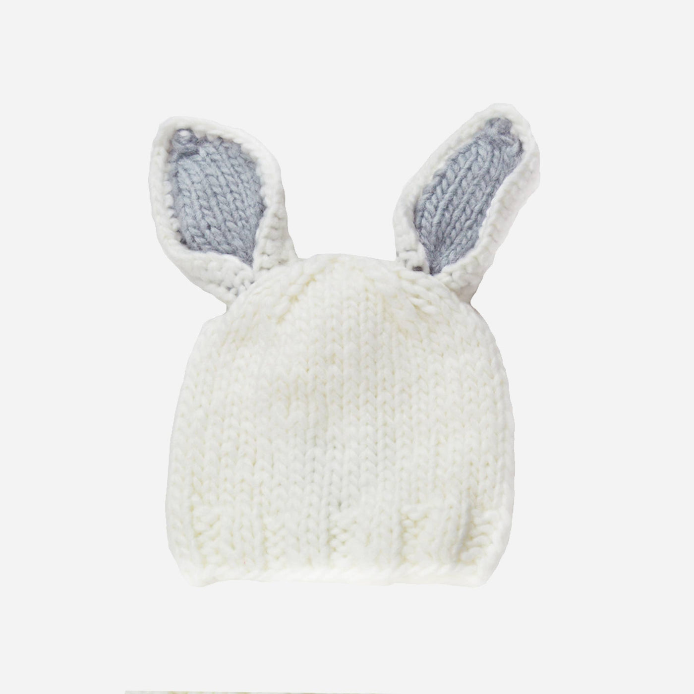 Bunny White and Bowie Grey Baby Hat
