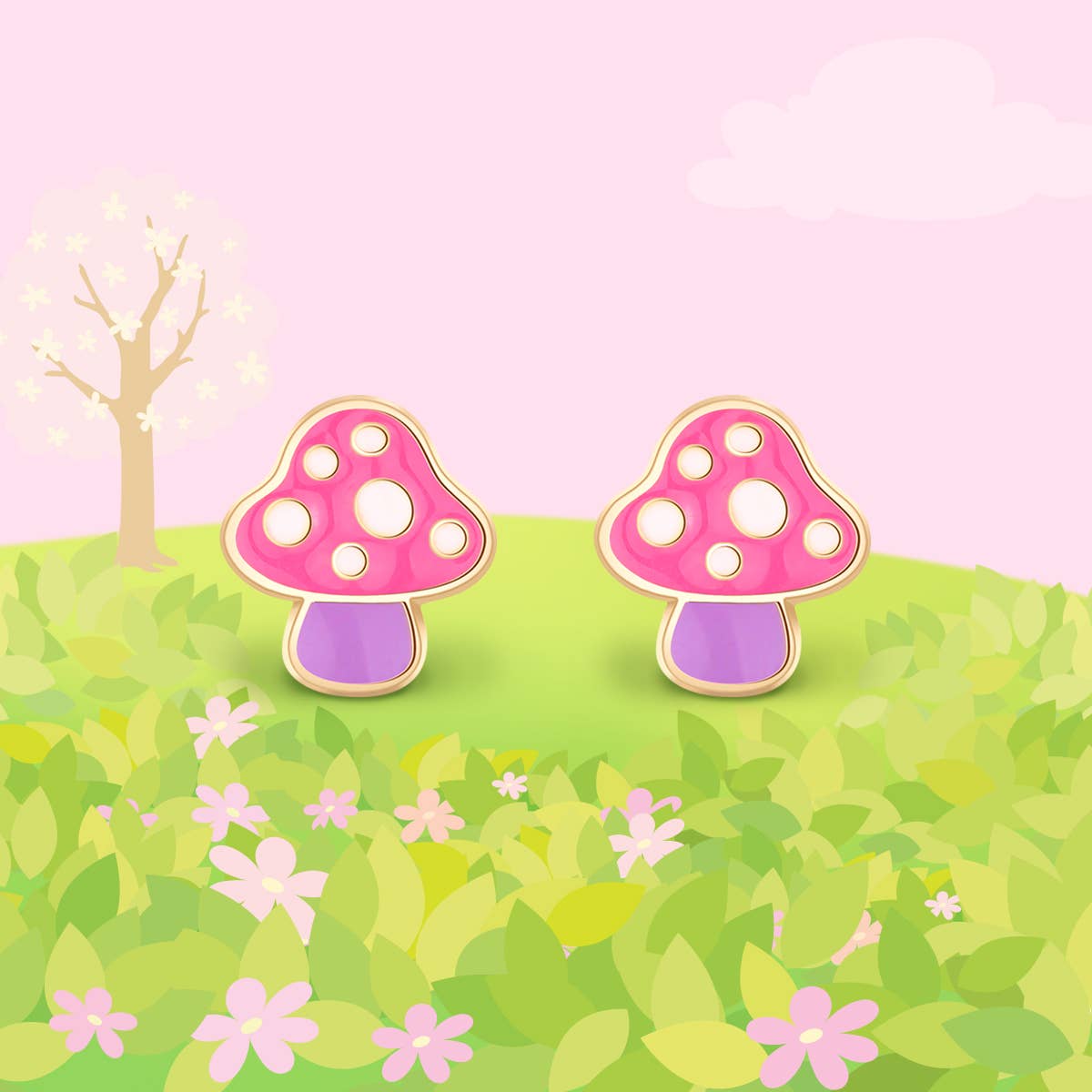 Mini Mushroom Cutie Stud Earrings