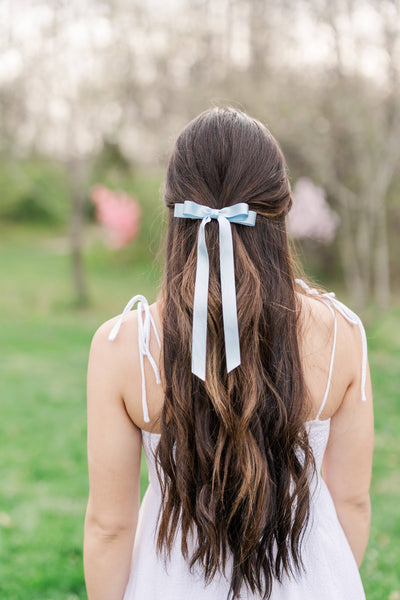 Long Satin Hair Barrette | Micro Alice Bow
