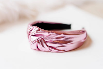 Lamé Knot Headband | Pink or Gold