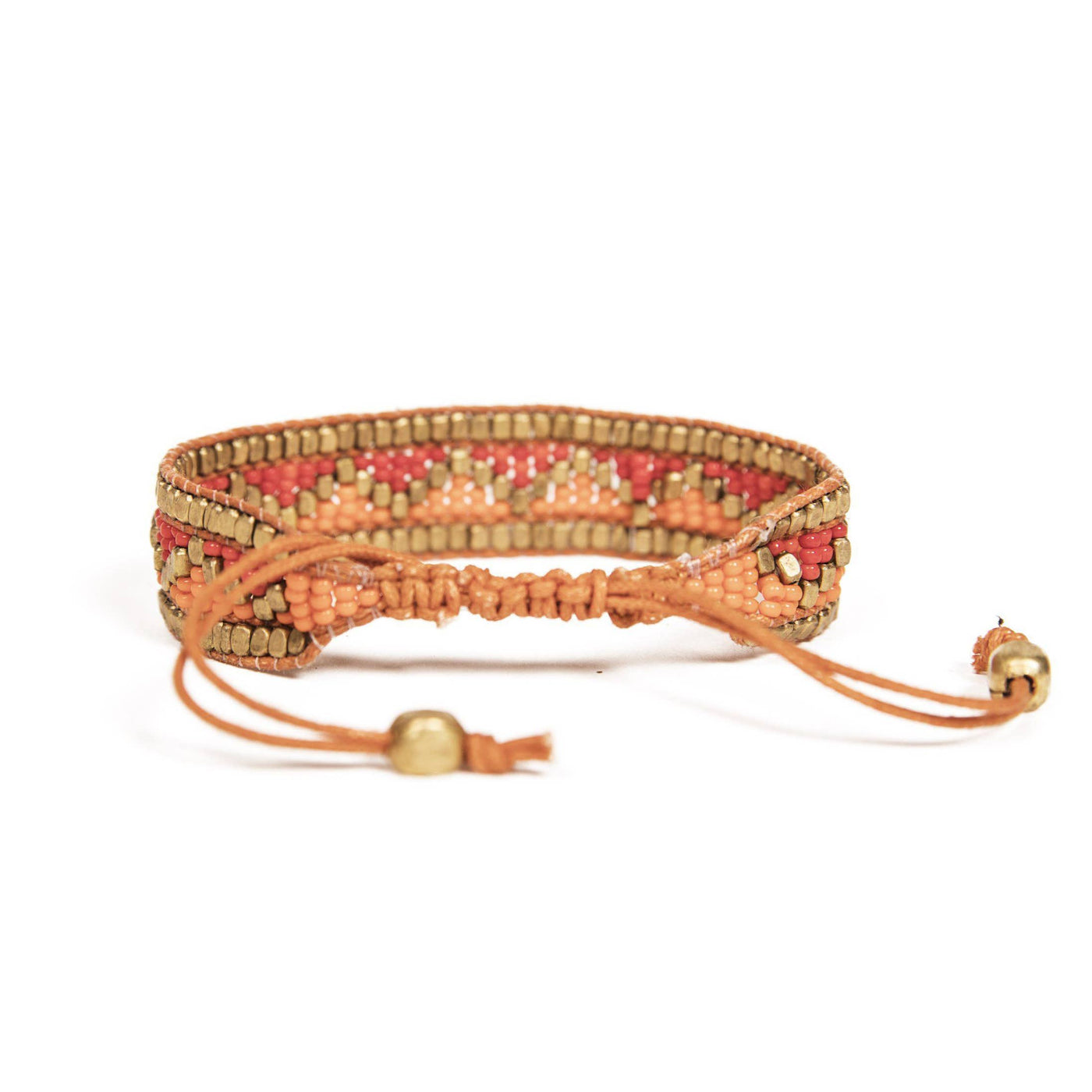 Taj Beaded Bracelet | Red and Orange