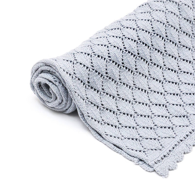 Cotton Pointal Diamond Baby Blanket | Blue