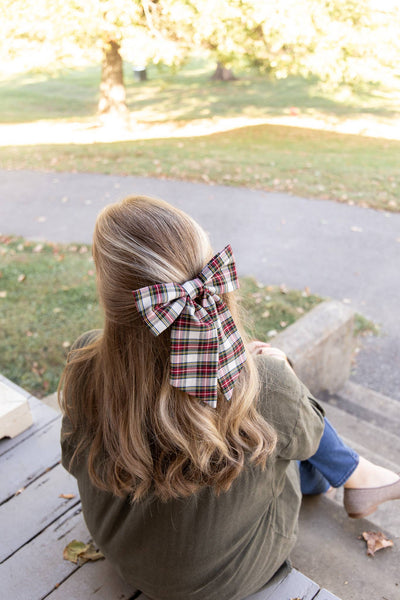 Tartan Christmas Plaid Hair Barrette | Lucy Bow