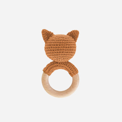 Teether Cotten Fox Crochet Baby Rattle