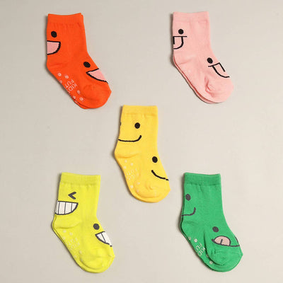 Kids' Funny Emotion Crew Socks | Pink