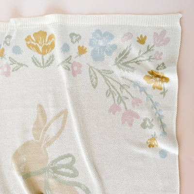 Pastel Bunny Organic Cotton Baby Blanket
