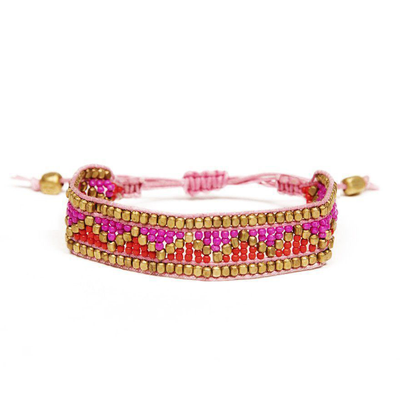 Taj Beaded Bracelet | Jaipur Pink