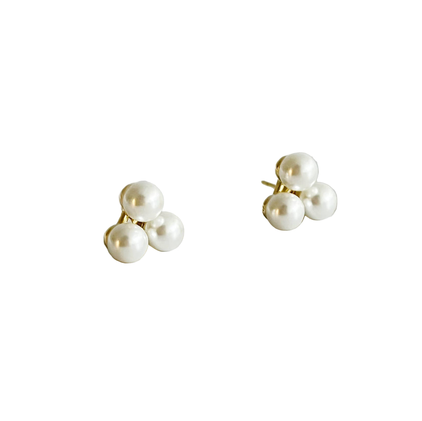 Pearl Trio Stud Earrings