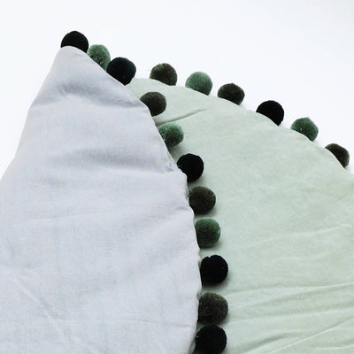 Cotton Soft & Fine Velvet Round Playmat with Pom Pom-48"