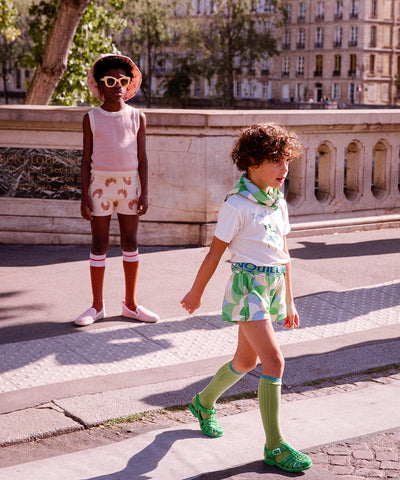 Play Shorts in Green Geometric