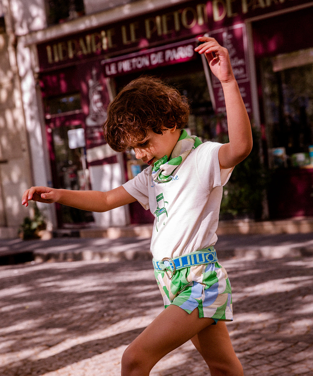 Play Shorts in Green Geometric