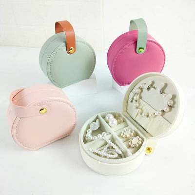 Vegan Leather Mini Portable Jewelry Storage Gifts Box