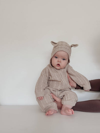 Baby Bear Jumpsuit | Heather Beige