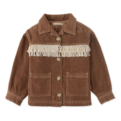 Cord Collar Fringe Jacket