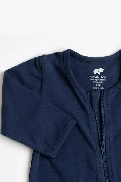 Navy Zipper Onesie