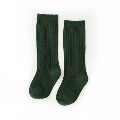 Cable Kint Knee Highs | Forest Green