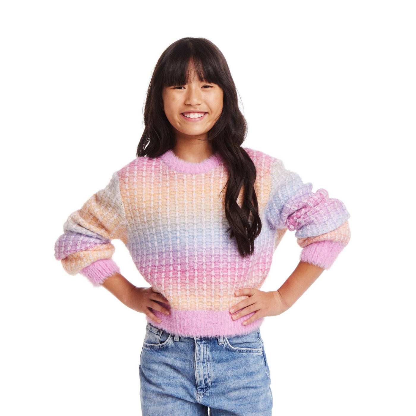 Cropped Ombre Sweater | Pink