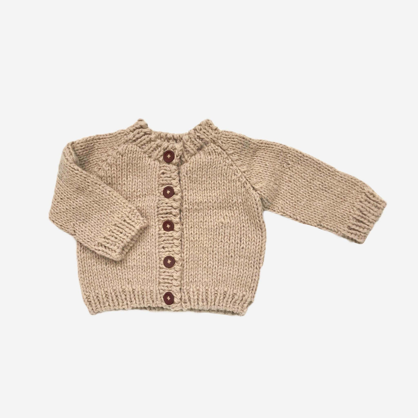 Classic Cardigan Latte Baby Sweater