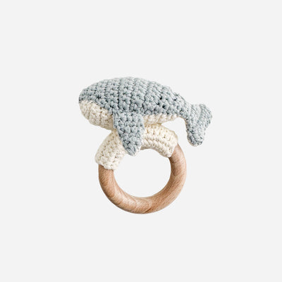 Teether Whale Cotton Crochet Baby Rattle