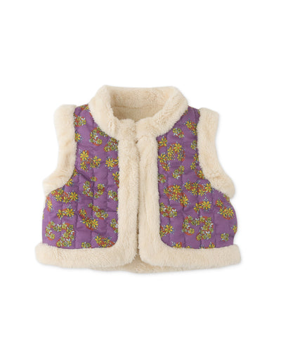 Baby Girl Printed Combi Reversible Gilet