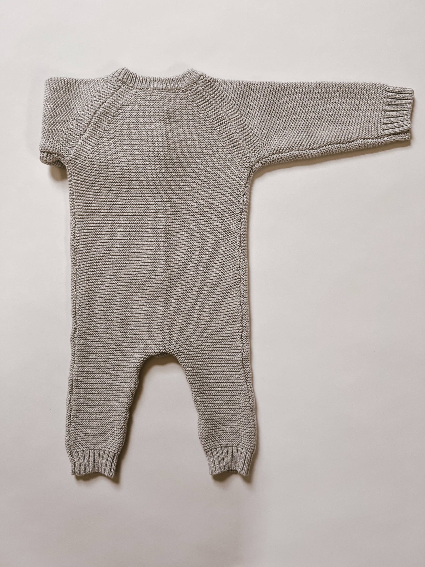 Classic Purl Knit Jumpsuit and Booties | Heather Beige