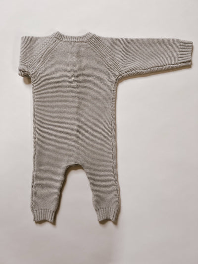 Classic Purl Knit Jumpsuit and Booties | Heather Beige