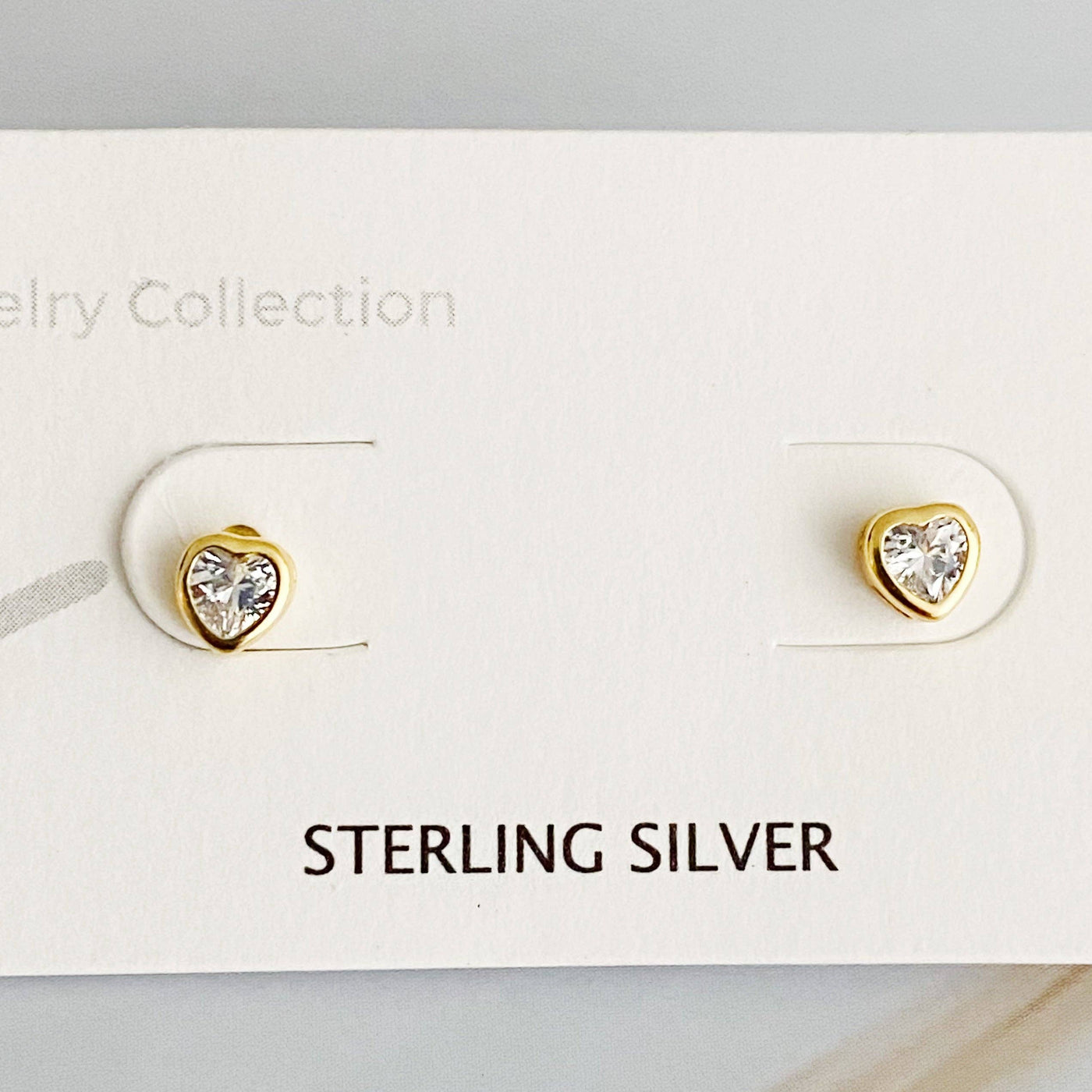 Tiny Shape Stud Sterling Silver Earrings | Sparkle Heart