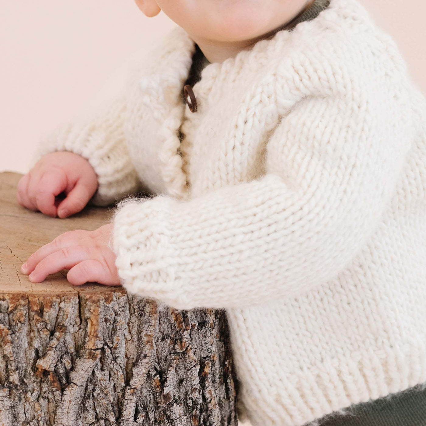 Classic Cardigan Cream Baby Sweater