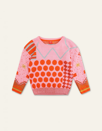 Orange Dots Jacquard Sweater